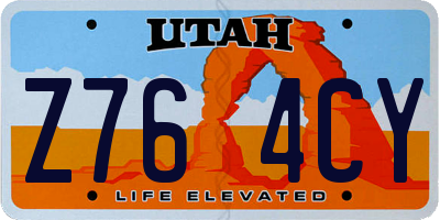 UT license plate Z764CY