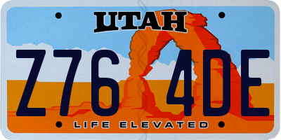 UT license plate Z764DE