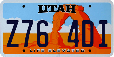 UT license plate Z764DI