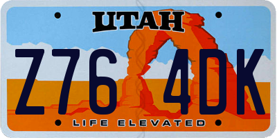 UT license plate Z764DK