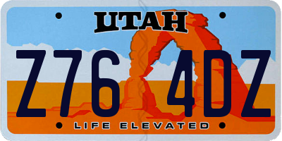 UT license plate Z764DZ