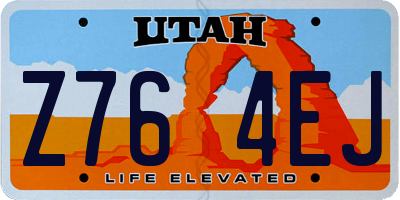 UT license plate Z764EJ