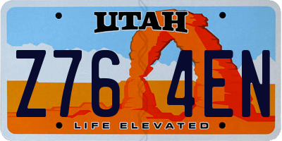 UT license plate Z764EN
