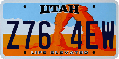 UT license plate Z764EW