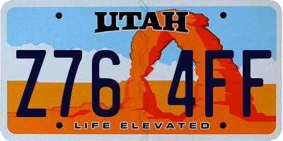 UT license plate Z764FF