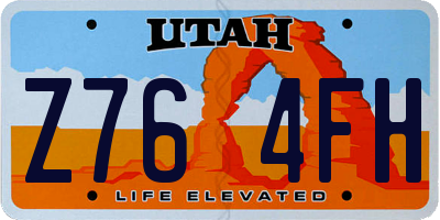 UT license plate Z764FH