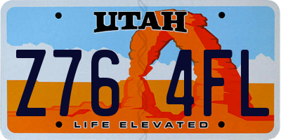 UT license plate Z764FL