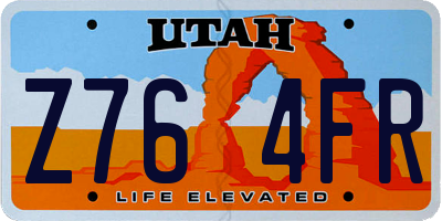 UT license plate Z764FR