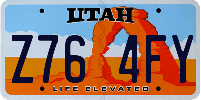 UT license plate Z764FY