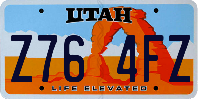 UT license plate Z764FZ