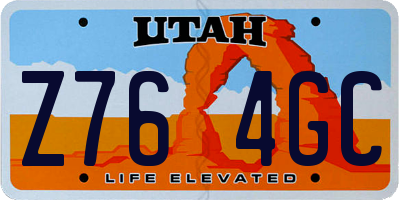 UT license plate Z764GC