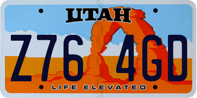UT license plate Z764GD