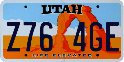 UT license plate Z764GE
