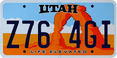 UT license plate Z764GI