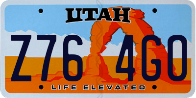 UT license plate Z764GO