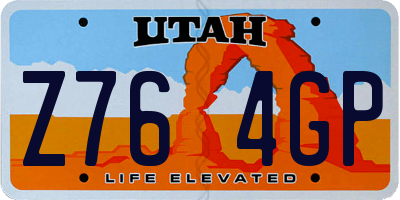 UT license plate Z764GP