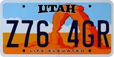 UT license plate Z764GR