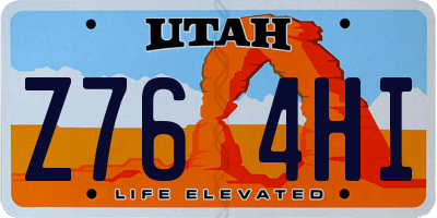 UT license plate Z764HI