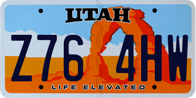 UT license plate Z764HW