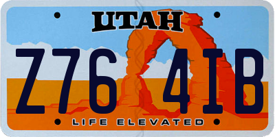 UT license plate Z764IB