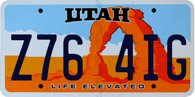 UT license plate Z764IG