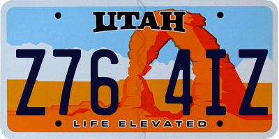 UT license plate Z764IZ