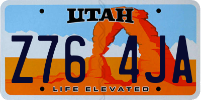 UT license plate Z764JA