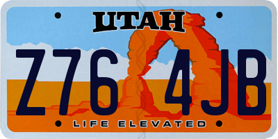 UT license plate Z764JB