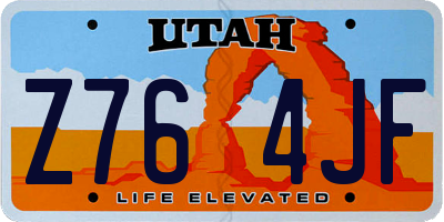 UT license plate Z764JF