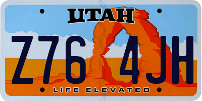 UT license plate Z764JH