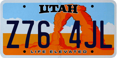 UT license plate Z764JL