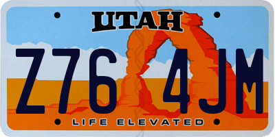 UT license plate Z764JM