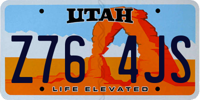 UT license plate Z764JS