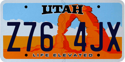 UT license plate Z764JX