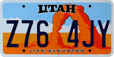 UT license plate Z764JY