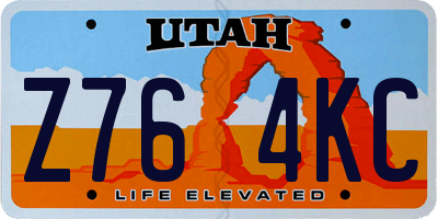 UT license plate Z764KC