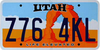 UT license plate Z764KL