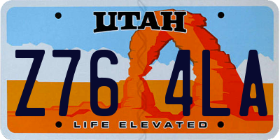 UT license plate Z764LA