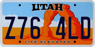 UT license plate Z764LD