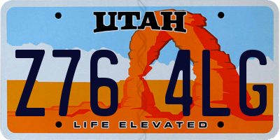 UT license plate Z764LG