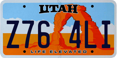 UT license plate Z764LI