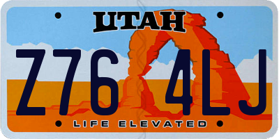 UT license plate Z764LJ