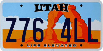 UT license plate Z764LL