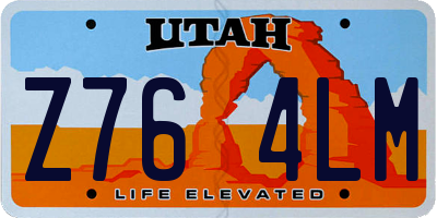 UT license plate Z764LM
