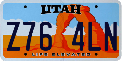 UT license plate Z764LN