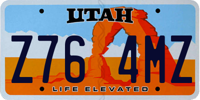 UT license plate Z764MZ