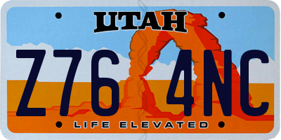 UT license plate Z764NC
