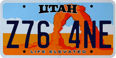 UT license plate Z764NE