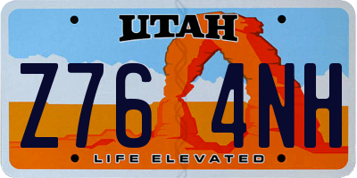 UT license plate Z764NH