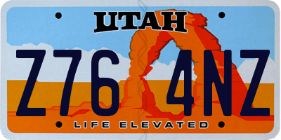UT license plate Z764NZ